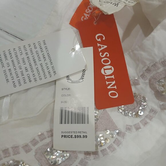 GASOLINO women's midi cream flared skirt size XL. - Picture 9 of 13